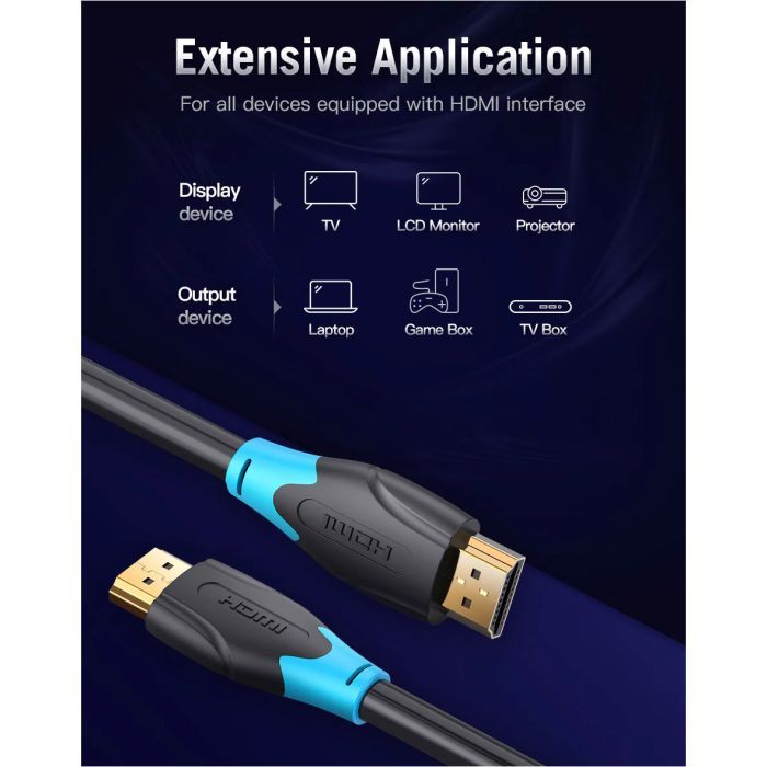Кабель мультимедийный HDMI M to HDMI M 15.0m 4K30Hz black Vention (AACBN) изображение 10