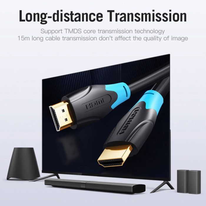 Кабель мультимедийный HDMI M to HDMI M 15.0m 4K30Hz black Vention (AACBN) изображение 5