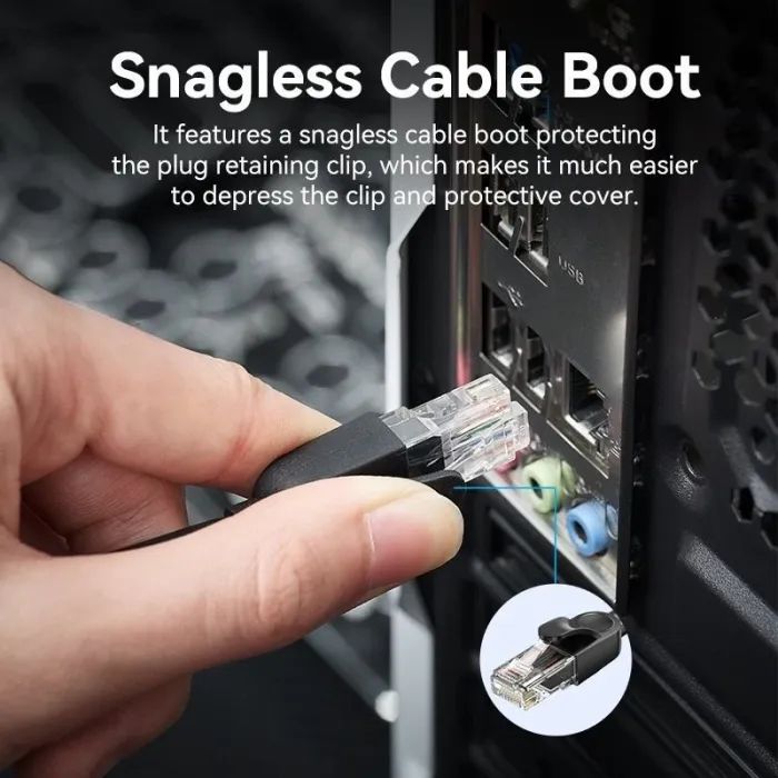 Патч-корд 3м, UTP cat 6 RJ-45 black Vention (IBNBI) зображення 7