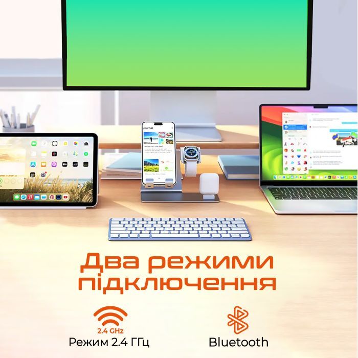 Клавиатура Meetion K210 Bluetooth/Wireless Black (MT-K210MW-A-RUA) изображение 4