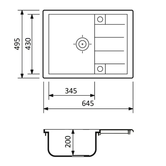 Мийка кухонна Adamant Anila чорний (182496100303) зображення 4