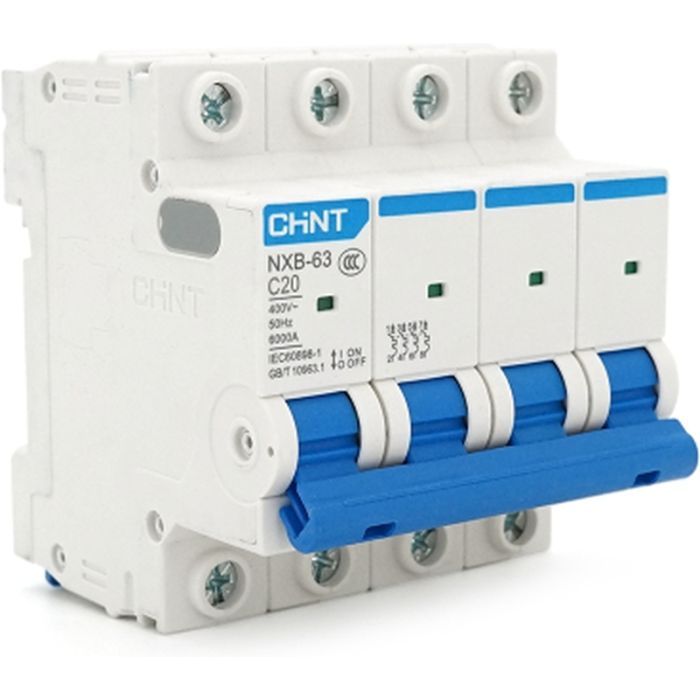 Автоматичний вимикач CHINT NXB-63-4P-C20