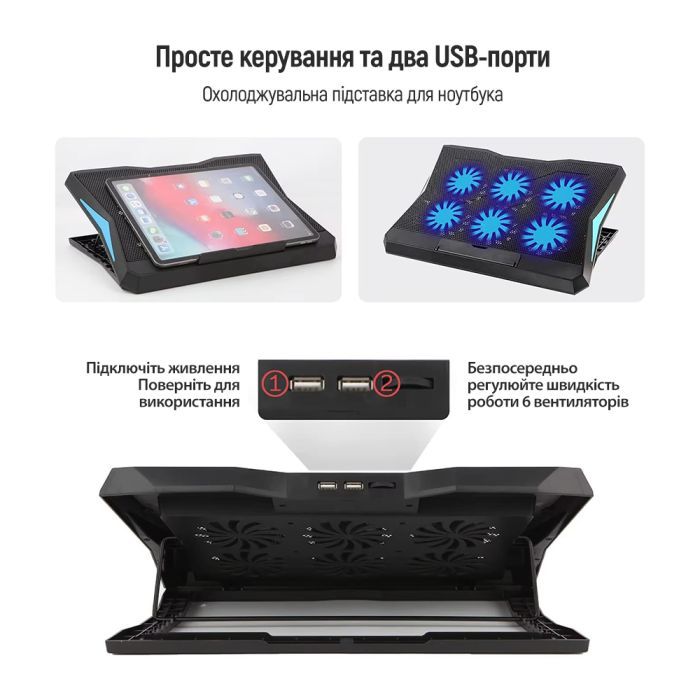 Подставка для ноутбука ColorWay Cooling Laptop Q3, 10-17 (CW-CLQ3) изображение 12