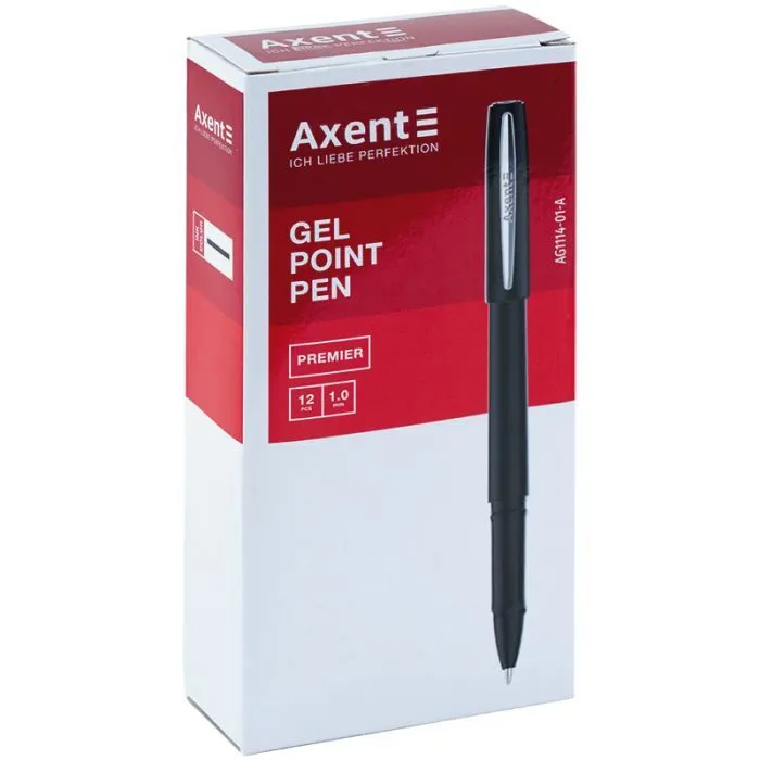 Ручка гелевая Axent Premier 1,0 мм, черный (AG1114-01-A) изображение 2