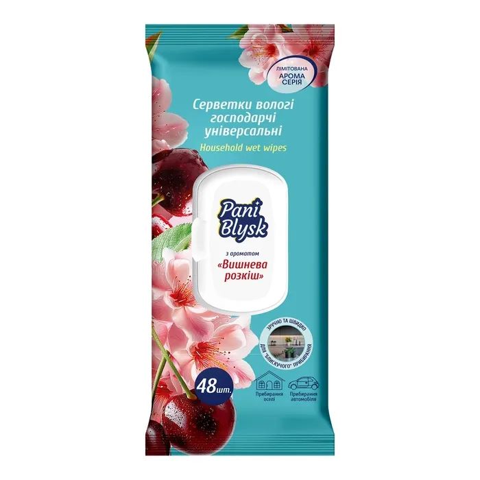 Салфетки для уборки Pani Blysk Влажные универсальные Восточная тайна 48 шт. (4823071670905)