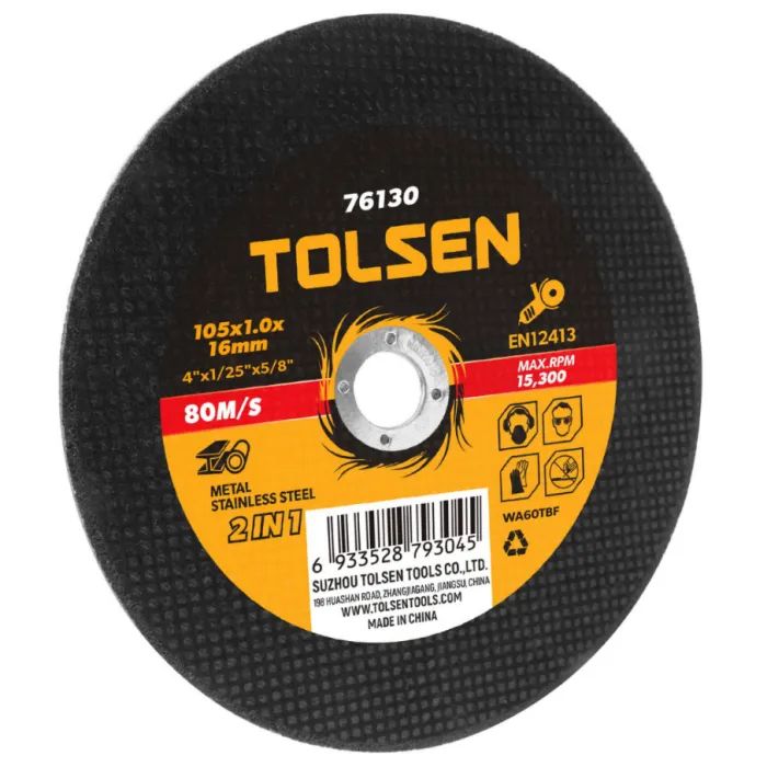 Круг отрезной Tolsen по металлу/нержавейке 115х1.0*22.2мм (76132)