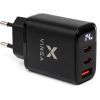 Зарядний пристрій Vinga 2xUSB-C + USB-A Display 45W (VCR45ACCDB)