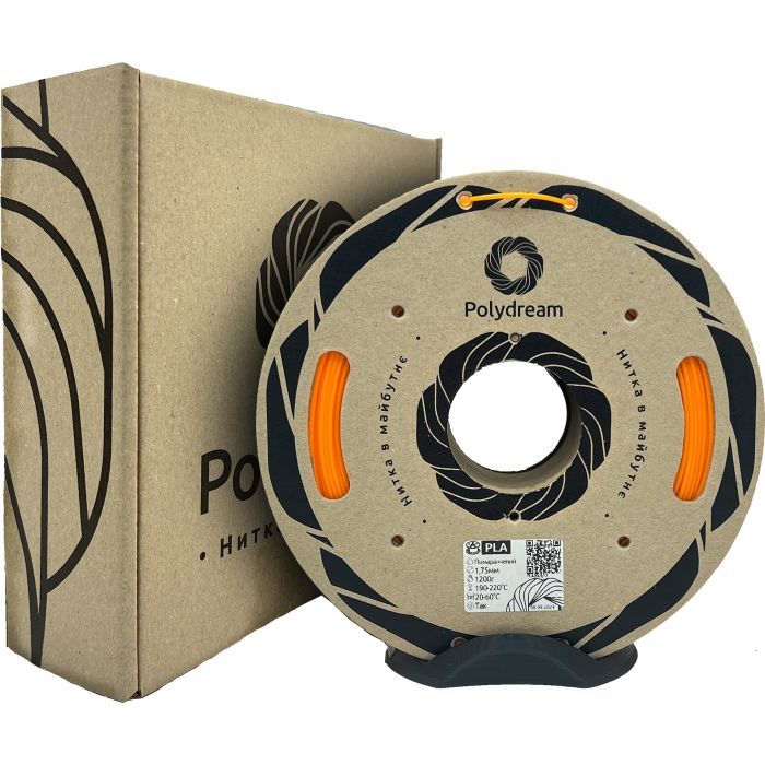 Пластик для 3D-принтера Polydream PLA 1,75mm 1,2кг Orange (PLA2003/12) изображение 2