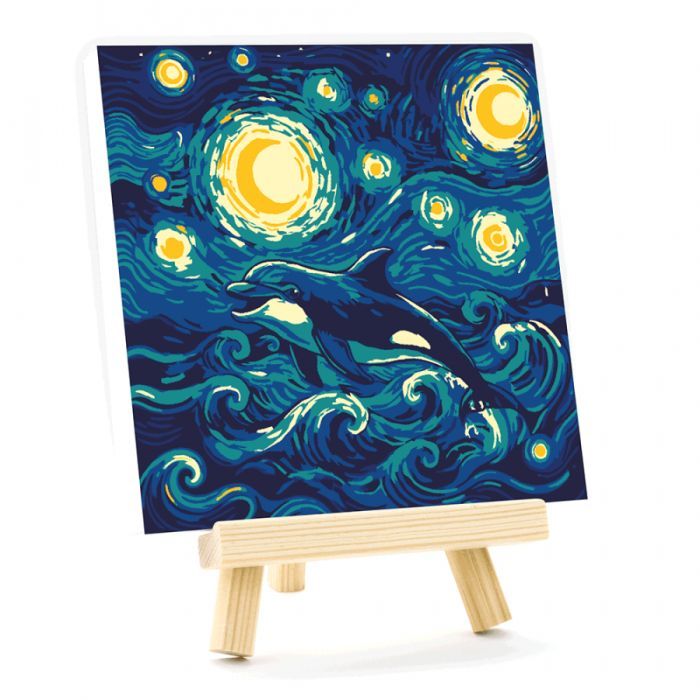 Картина по номерам Rosa Танець дельфіна, 15х15см, з мольбертом (4823098548614) изображение 2