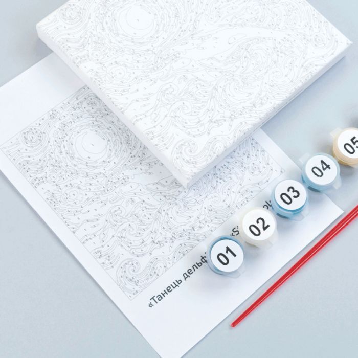 Картина по номерам Rosa Танець дельфіна, 15х15см, з мольбертом (4823098548614) изображение 3