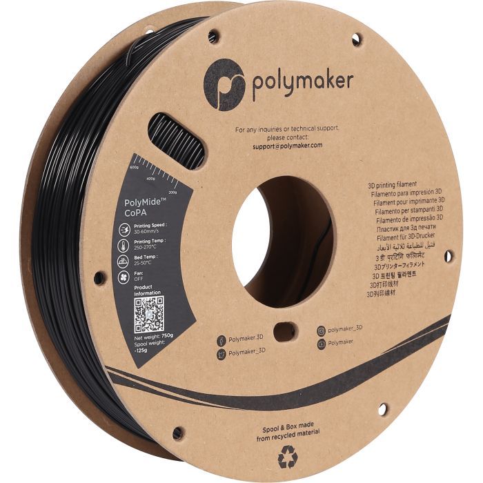 Пластик для 3D-принтера Polymaker NYLON CoPA 6/6-6 1,75mm 0,75kg BLACK (PG05001)