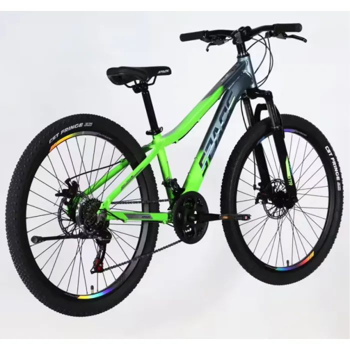 Велосипед Space 26" LYRA DD FR рама-13" AL 2026 сріблясто-зелений (OPS-SP-26-099) зображення 3