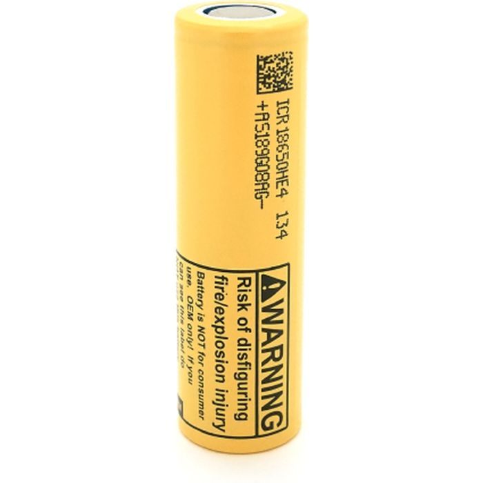 Аккумулятор 18650 2500mAh, 35A, 4.2/3.7/2.5V, Yellow LG (LGDBHE41865 (LG HE4))