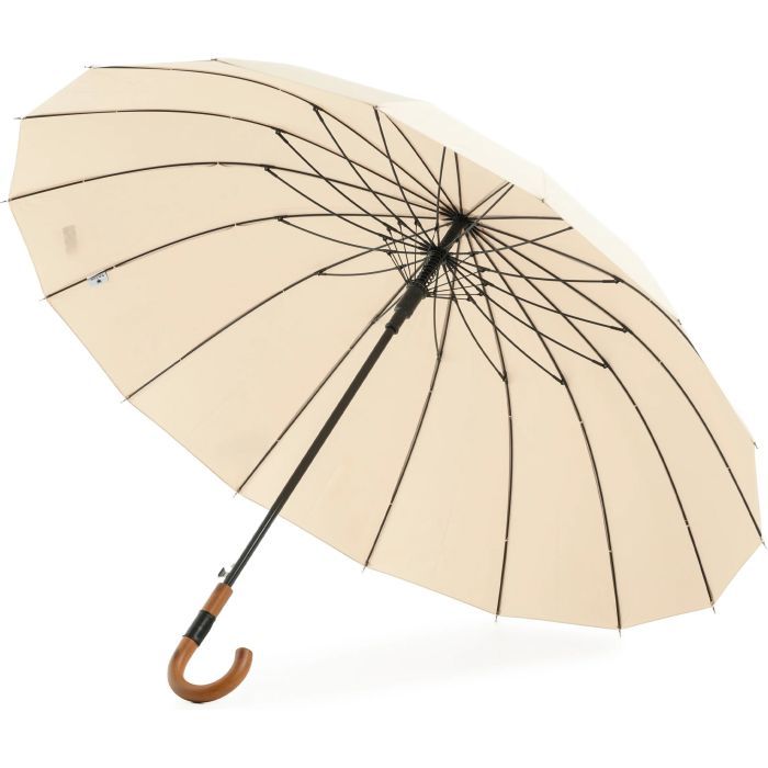 Зонт Krago тростина PRIME з дерев''яною ручкою бежева (umb-16-003)