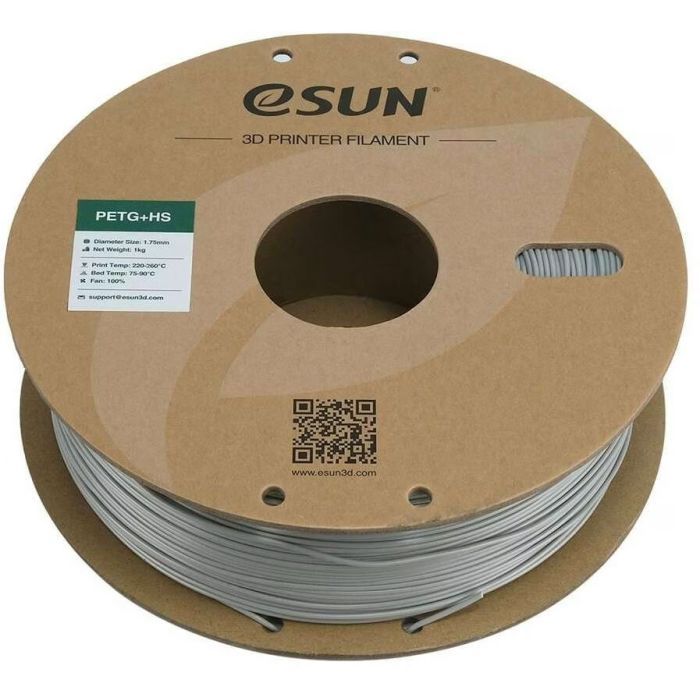 Пластик для 3D-принтера eSUN ePETG+HIGH SPEED 1,75mm 1kg GREY (EPETG+HS-P175SH1) зображення 3