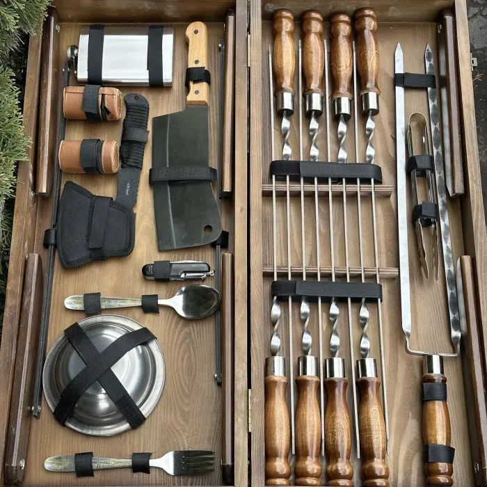 Набор для барбекю Metalzavod Пікнік кейс-столик темна текстура (PN-Piknik-TDK) изображение 5