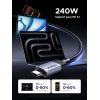 Дата кабель USB-C to USB-C 2.0m 240W 10Gbps braided black Ugreen (95619) изображение 3