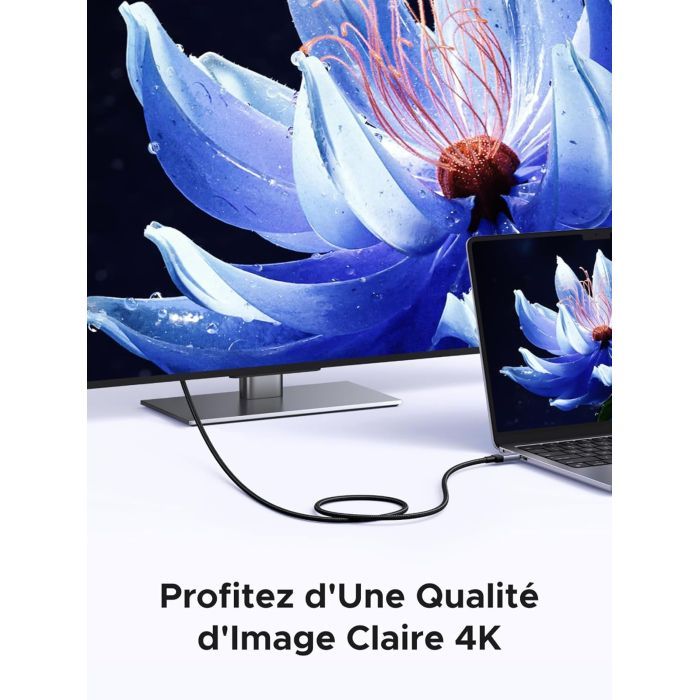 Дата кабель USB-C to USB-C 2.0m 240W 10Gbps braided black Ugreen (95619) изображение 5