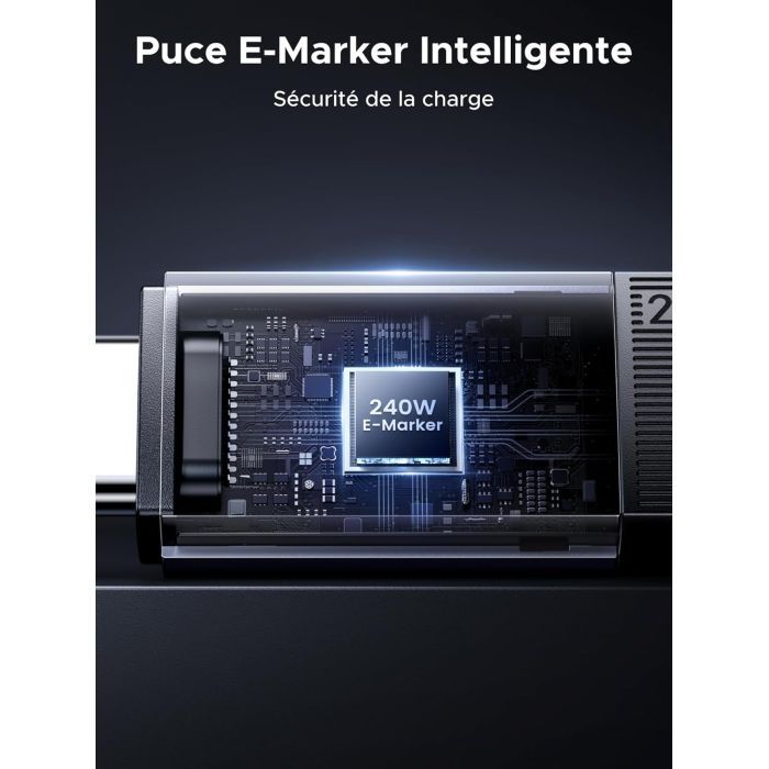 Дата кабель USB-C to USB-C 2.0m 240W 10Gbps braided black Ugreen (95619) изображение 6