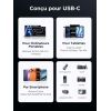 Дата кабель USB-C to USB-C 2.0m 240W 10Gbps braided black Ugreen (95619) изображение 7