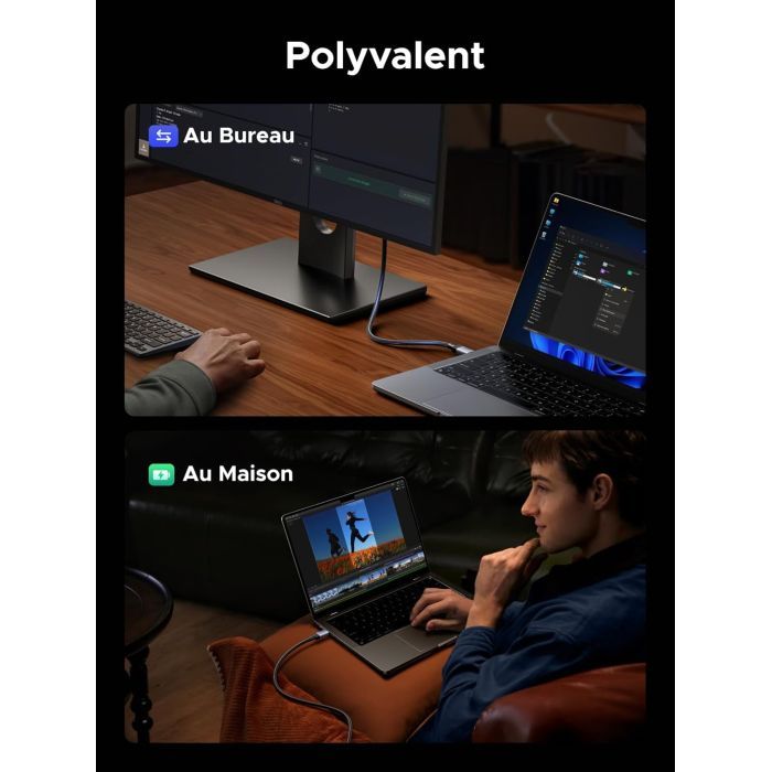 Дата кабель USB-C to USB-C 2.0m 240W 10Gbps braided black Ugreen (95619) изображение 9