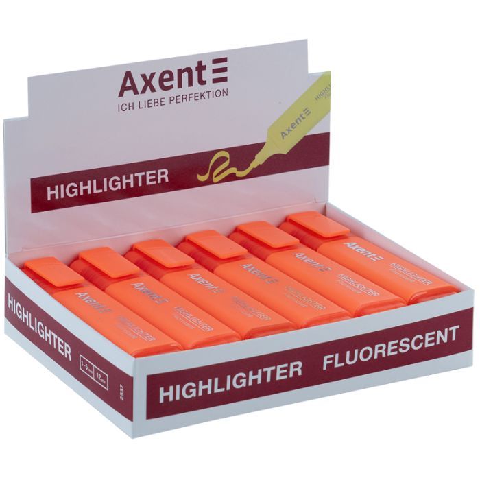 Маркер Axent Highlighter 2537-A, 1-5 мм клиноп. жовтий (2537-08-A) зображення 2