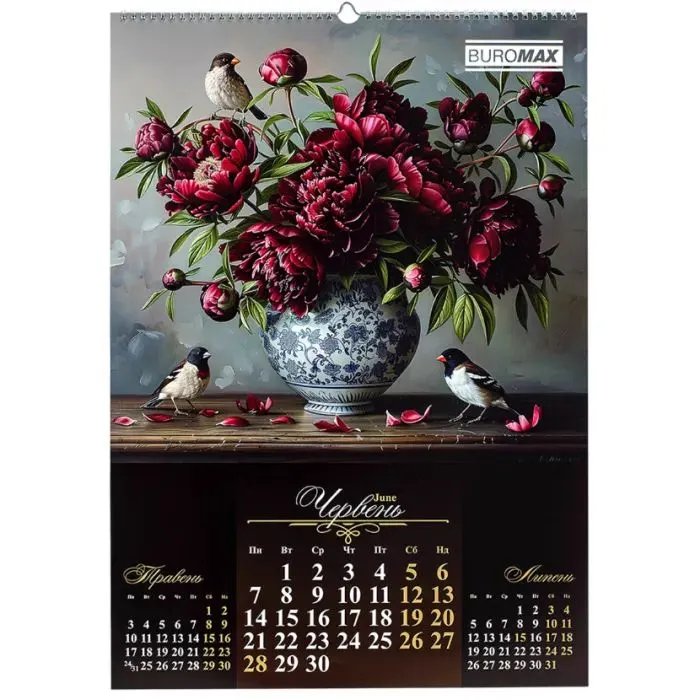 Календарь Buromax настенный А2 2027 год, 1 пружина, Flowers and birds (BM.210650) изображение 7