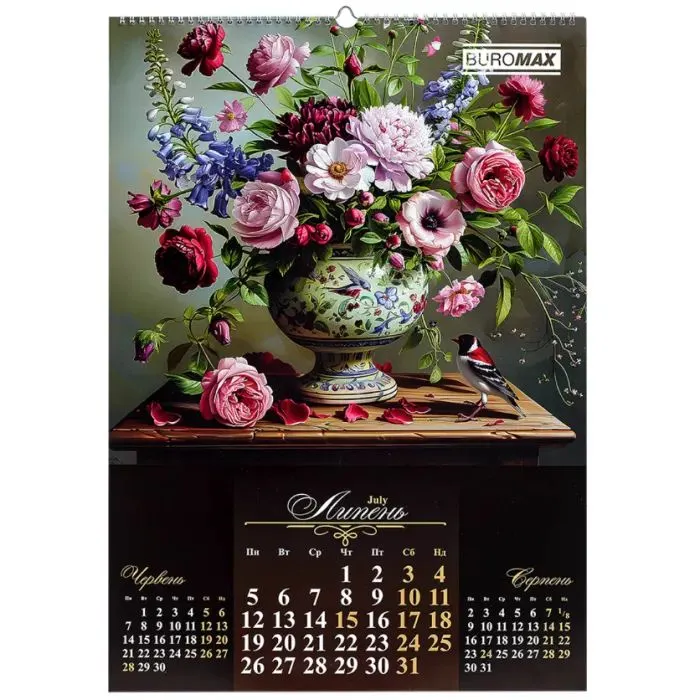 Календарь Buromax настенный А2 2027 год, 1 пружина, Flowers and birds (BM.210650) изображение 8