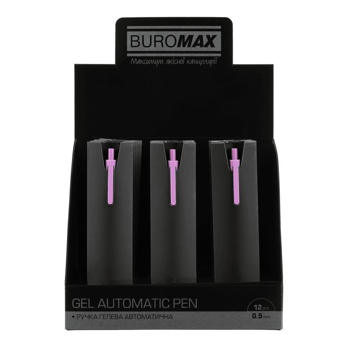 Ручка гелева Buromax автоматична SILK, 0,5 мм, сині чорнила, синя (BM.83100-02) зображення 5