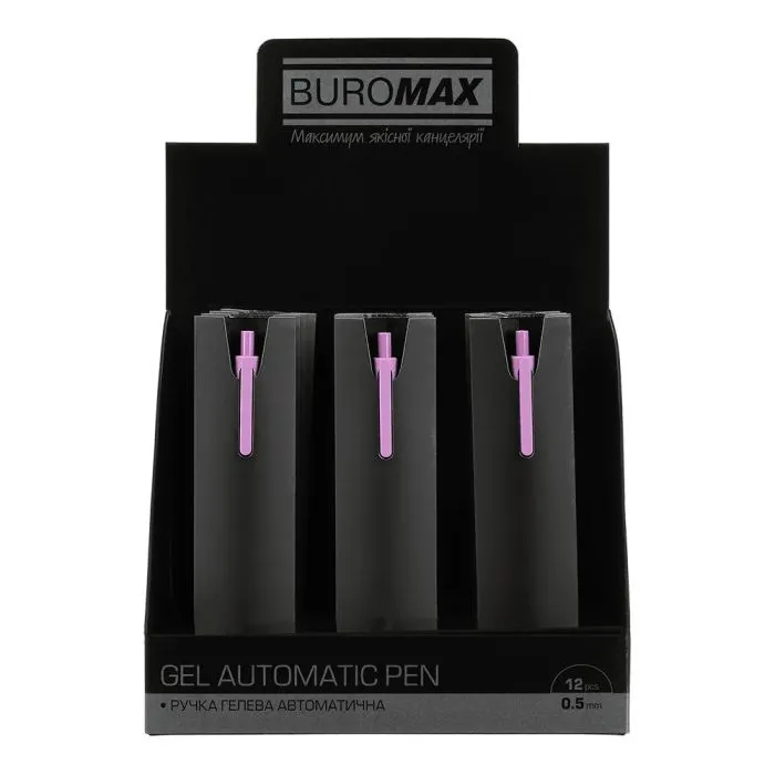 Ручка гелева Buromax автоматична SILK, 0,5 мм, сині чорнила, фуксія (BM.83100-07) зображення 5