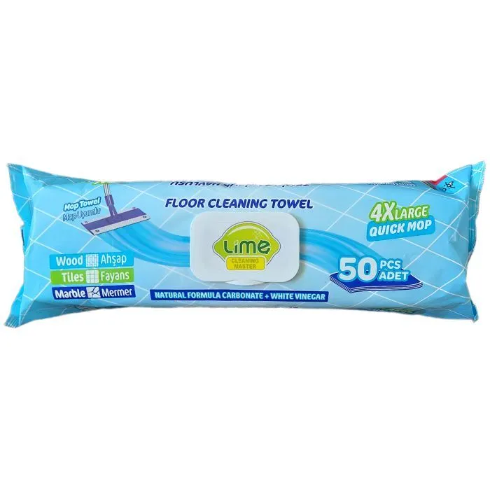 Салфетки для уборки Lime Влажные для пола 50 шт. (8684646050579)