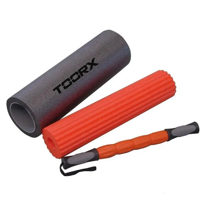 Масажный ролик Toorx Набір Rullo 3 в 1 Nero/Arancio/Grigio (AHF-091) (932145)