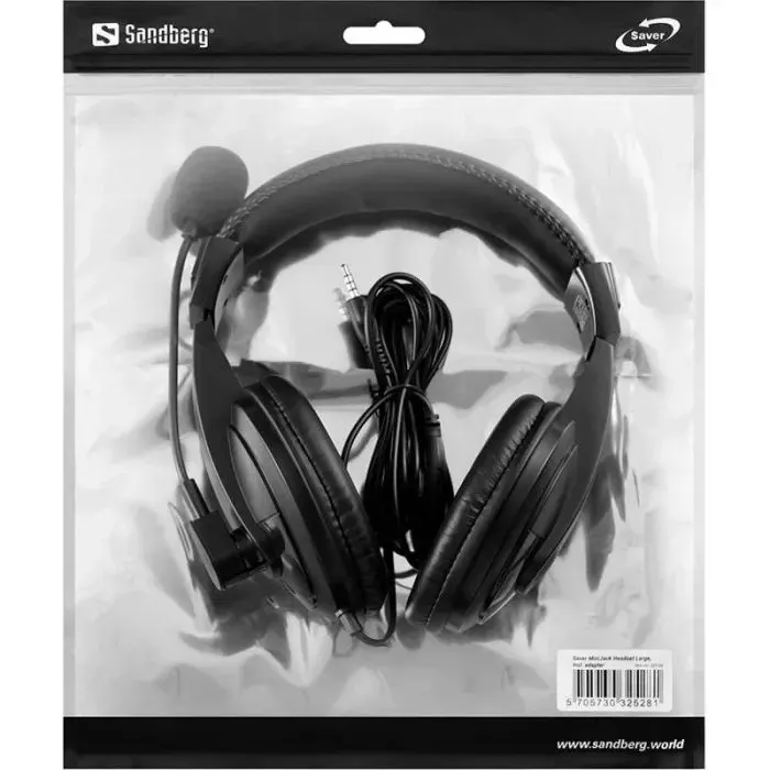 Навушники Sandberg Saver MiniJack Headset Large Black (325-28) зображення 3