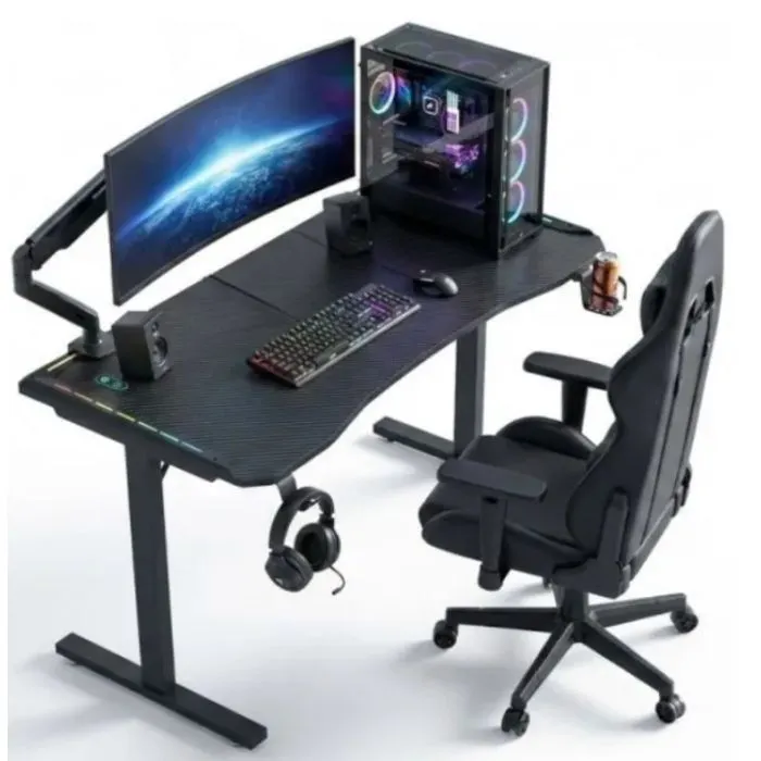 Комп'ютерний стіл GT Racer T-1452 Black (T-1452 (140x60x73) Black) зображення 6