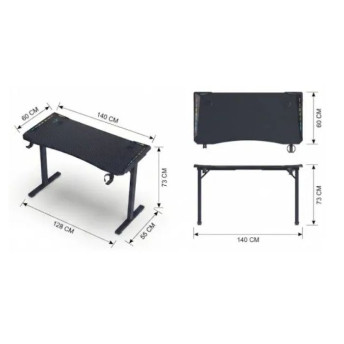 Комп'ютерний стіл GT Racer T-1452 White (T-1452 (140x60x73) White) зображення 8