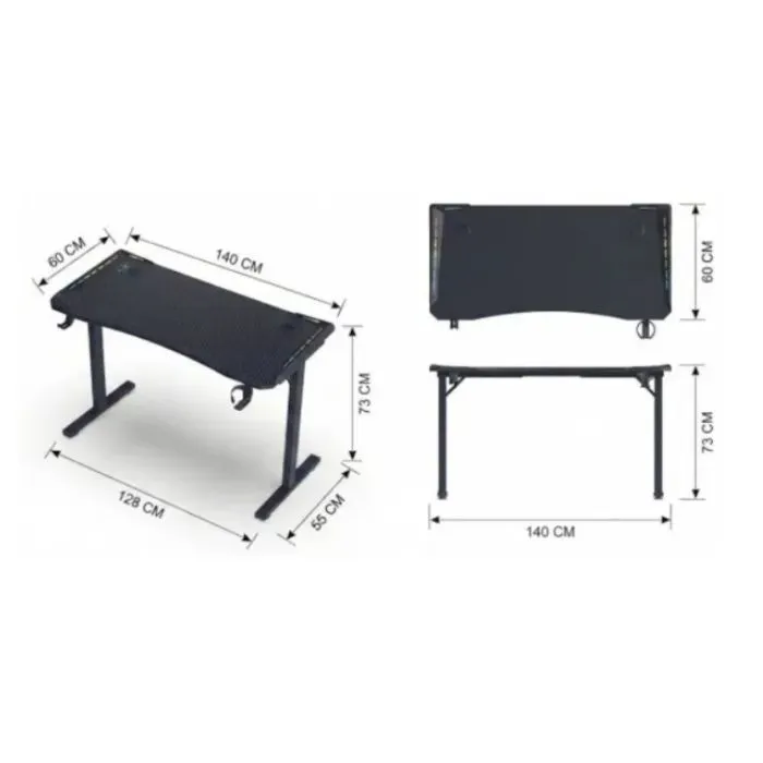 Комп'ютерний стіл GT Racer T-1452 Black (T-1452 (140x60x73) Black) зображення 8