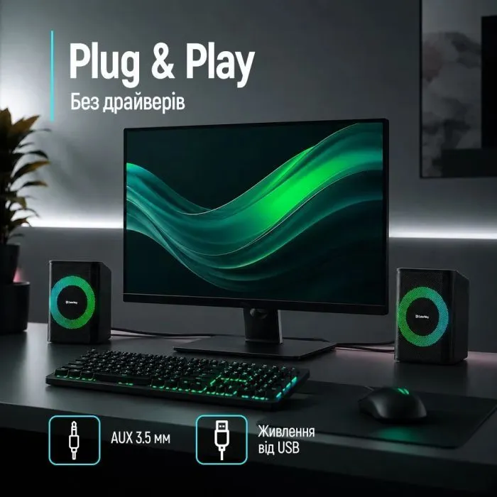 Акустическая система ColorWay PulseRing 2.0 RGB USB Black (CW-SPU04BK) изображение 8