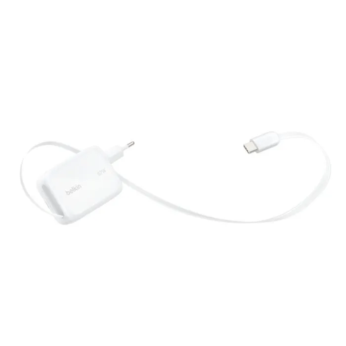 Зарядное устройство Belkin 2xUSB-C 67W GaN PD3.2 PPS + built-in cable USB-C 1.0m white (WCH022KQWH) изображение 13