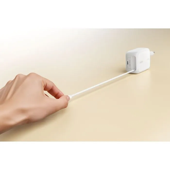 Зарядное устройство Belkin 2xUSB-C 67W GaN PD3.2 PPS + built-in cable USB-C 1.0m white (WCH022KQWH) изображение 4