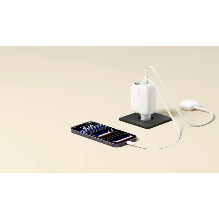 Зарядное устройство Belkin 2xUSB-C 67W GaN PD3.2 PPS + built-in cable USB-C 1.0m white (WCH022KQWH) изображение 6