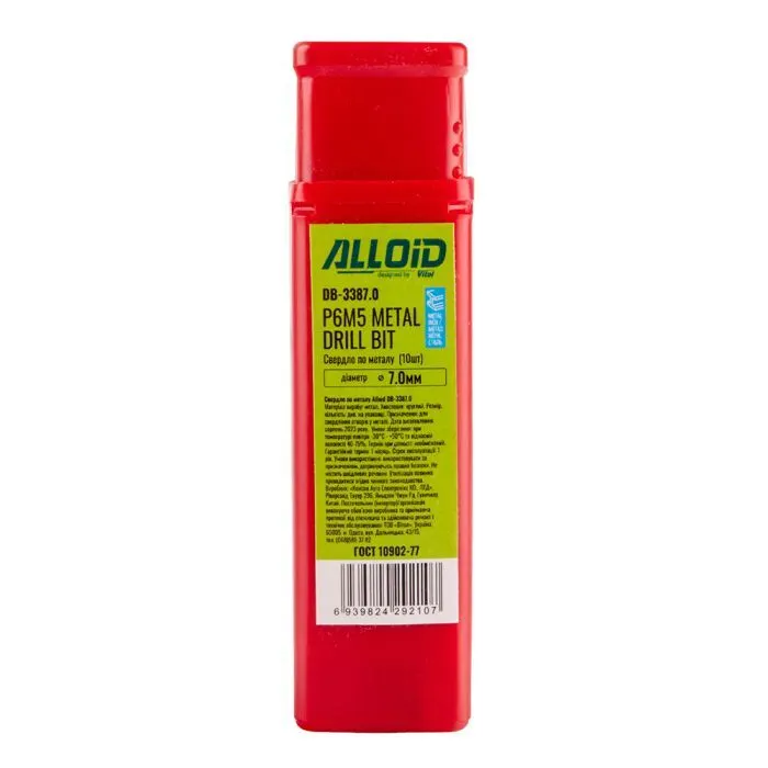 Сверло Alloid по металлу, 7.0мм, DIN338 (DB-3387.0) изображение 3