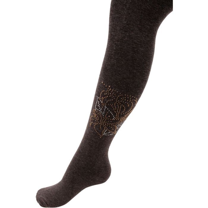 Колготки детские UCS Socks с цветами из страз (M0C0302-1041-11G-beige)