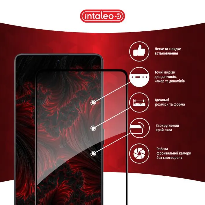 Скло захисне Intaleo Full Glue Xiaomi Redmi Note 14S 4G Black (1283126620836) зображення 3