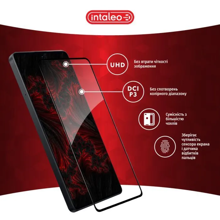 Скло захисне Intaleo Full Glue Xiaomi Redmi Note 14S 4G Black (1283126620836) зображення 4