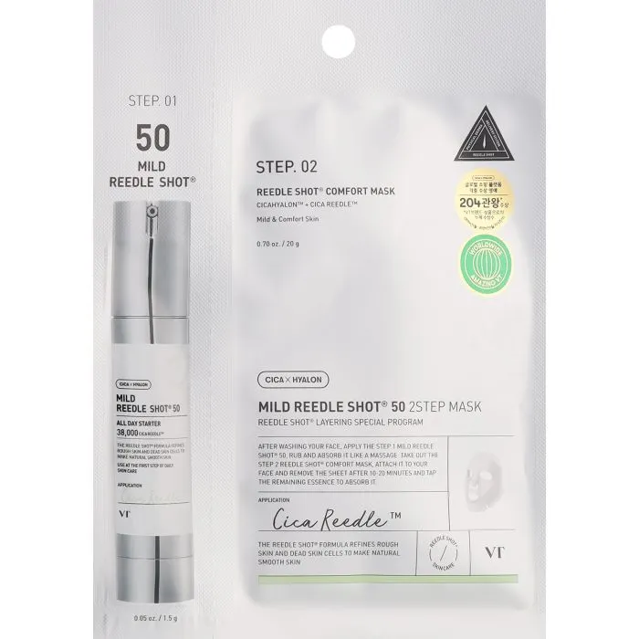Маска для обличчя VT Cosmetics Mild Reedle Shot 50 2 Step Mask (8803463006020)