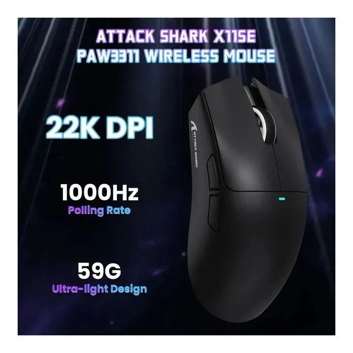 Мишка Attack Shark X11SE Wireless/Bluetooth Black (X11SEB_AS) зображення 2