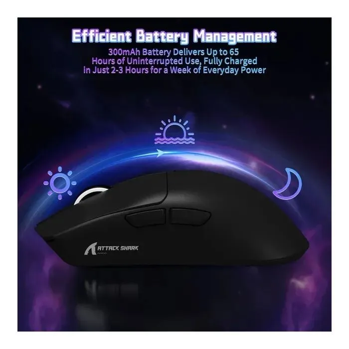 Мишка Attack Shark X11SE Wireless/Bluetooth Black (X11SEB_AS) зображення 4
