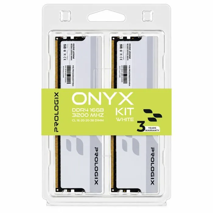 Модуль памяти для компьютера DDR4 16GB (2x8GB) 3200 MHz Onyx White Prologix (PRO16GB3200YW4K) изображение 4