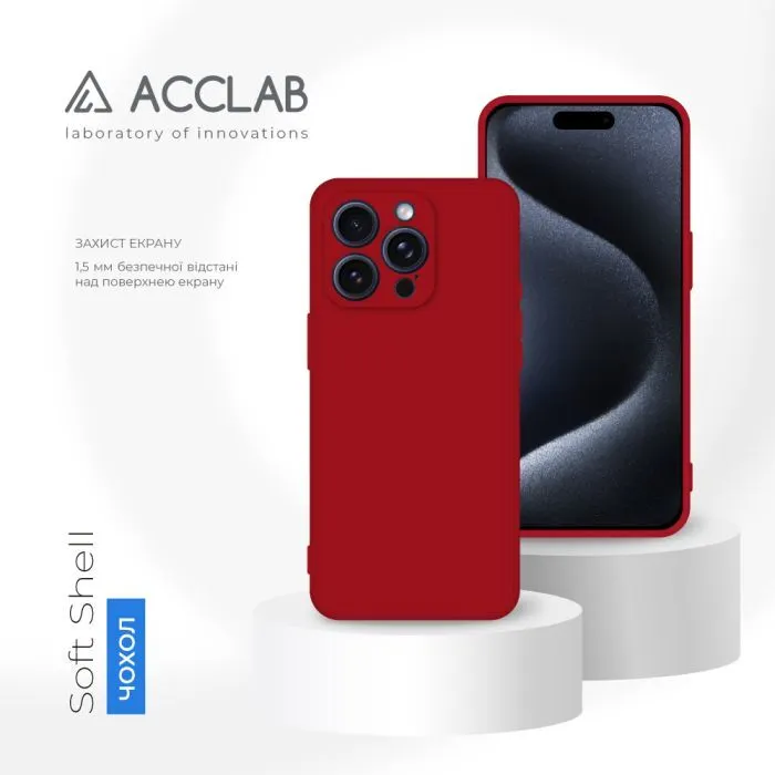 Чохол до мобільного телефона ACCLAB SoftShell Apple iPhone 15 Pro Max Red (1283126586521) зображення 4