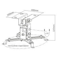 Кронштейн до проектора PRB-2S SILVER Brateck зображення 2